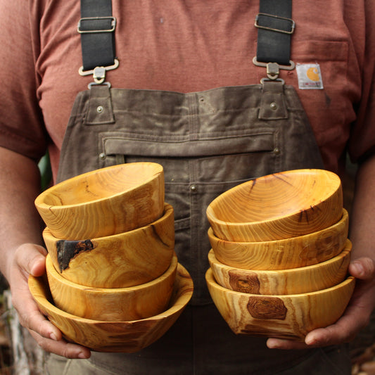 Jared holding eating bowls 